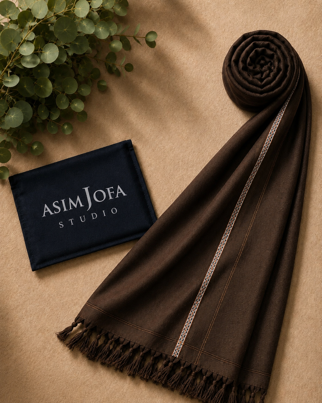 COFFEE BROWN  WOOLEN SHAWAL
