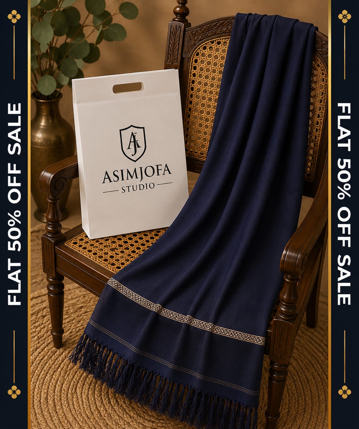 NAVY BLUE WOOLEN SHAWAL
