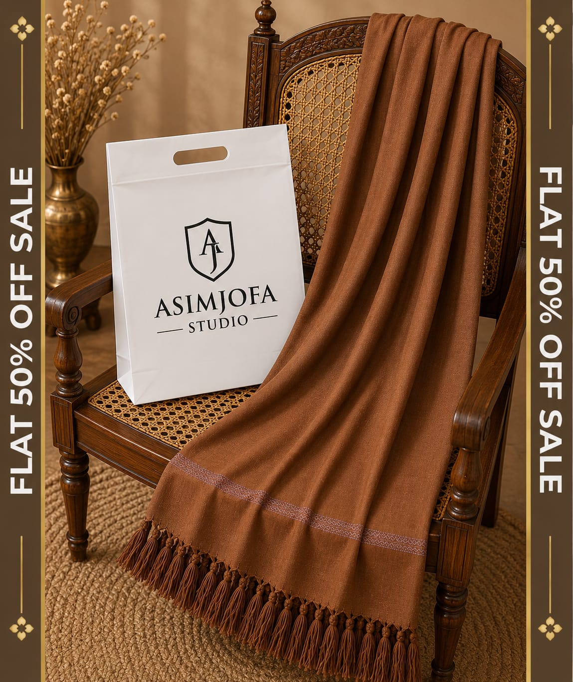 RUST BROWN WOOLEN SHAWAL