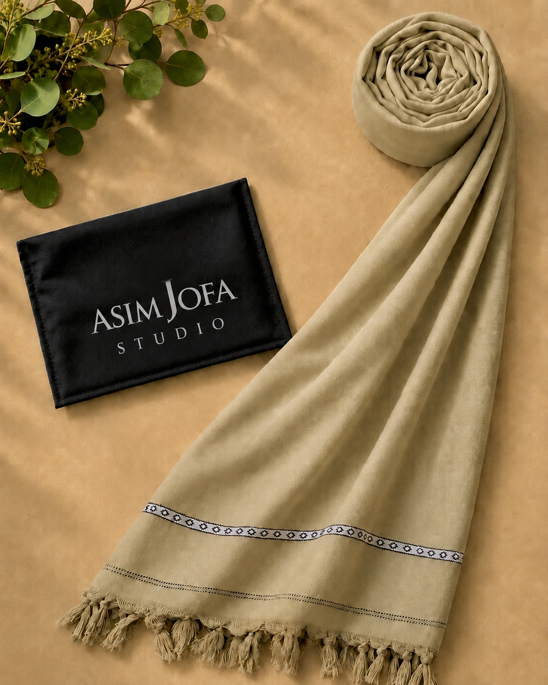 KHAKI BEIGE WOOLEN SHAWAL