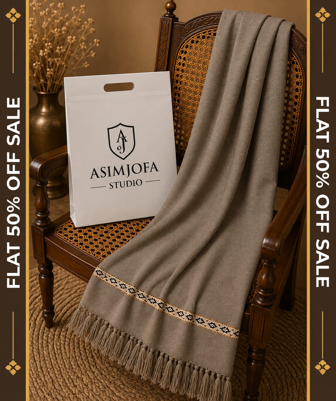 MOCHA GREY WOOLEN SHAWAL