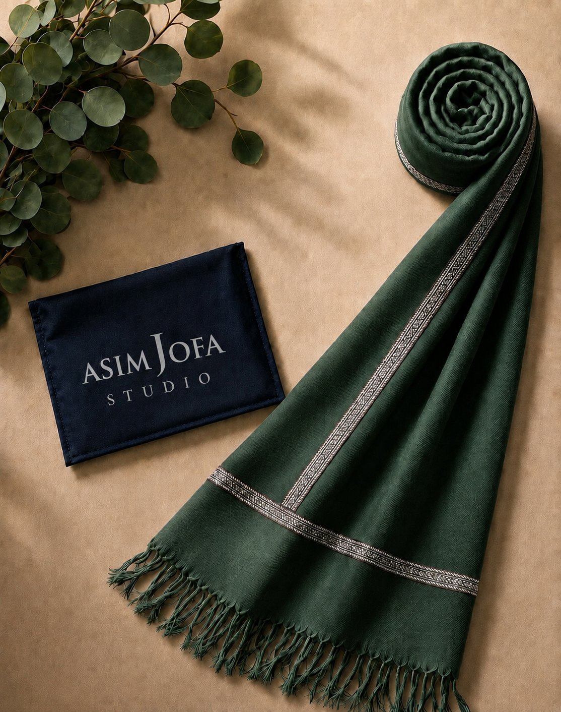 DARK FOREST GREEN WOOLEN SHAWAL